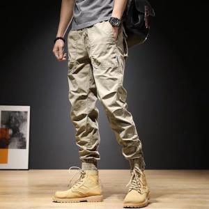 Quần Dài Công Sở Nam American Casual Dài Vừa Vặn Co Giãn Cạp Cao Mùa Xuân Thu Quần Dài Ống Rộng Thoải Mái