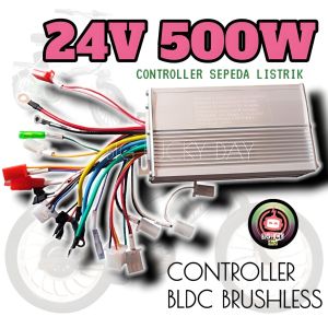 CONTROLLER 24V 500W BLDC BRUSHLESS SEPEDA LISTRIK UNIVERSAL 3 SPEED MUNDUR CRUISE CONTROL KONTROLER 24VOLT 500WATT CONTROLER 24 VOLT 500 WATT SELIS BMX THUNDER FLASH SPAREPART SPARE PART MODUL BOX MESIN KOTAK ELECTRIC BIKE
