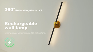 LUCKYLED โคมไฟติดผนัง LED แบบชาร์จไฟได้ รีโมท ติดแม่เหล็ก แบตใหญ่ 360° สำหรับห้องนอน ห้องนั่งเล่น