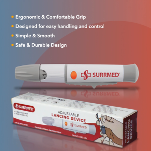 SURRMED LANCING DEVICE
