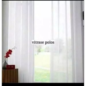 Gorden Vitrase polos 200 x 250 - 300 cm Tinggi 3 meter Hordeng Plisket Daleman Gorden