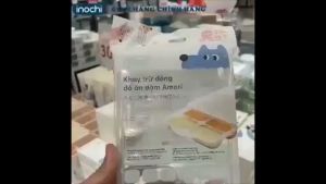 Khay trữ đông đồ ăn dặm Amori Inochi. Chất liệu: nhựa nguyên sinh an toàn tuyệt đối
