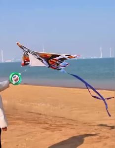 Large aircraft kite flying toys bomber kite nylon fabric reel fighter kite outdoor play kite air plane kites airplane kite