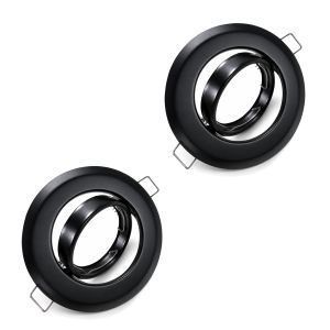 JOYINLED 2/6PCS GU10 Ceiling Light Holder MR16 GU10 GU5.3 Spotlights Lamp Frame Adjustable Socket for Cabinet Artwork Black