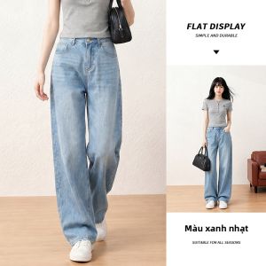 spao | Quần Jeans Chân Rộng Thẳng Vintage Washed Rayon