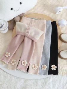 Thickened Fleece Lined Girls Pants Winter Outfit Infant Toddler Cotton Trousers for Baby Girls Ages 3 Months to 4 Years