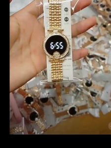 Jam Tangan Wanita Digital Watch LED Touch Screen Jam Tangan Diamond Design 005