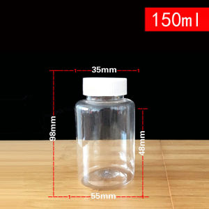 Transparent Plastic Bottle 250ml round Capsule Liquid Subfilling Bottle Medicine Bottle with Cap for Home Use Health Products