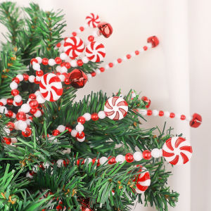 【On Sale】Candy Bells Christmas Curling Cane Lollipop Xmas Decoration Pendants Tree Xmas Home Decor
