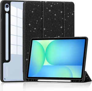 Ốp Lưng Samsung Galaxy Tab S10 Lite/S9/S10 FE 10.9 Có Ngăn Đựng Bút Chì - Vỏ Lấp Lánh Thông Minh Dành Cho Tab A11/A9 Plus/S11 11/8.7 Inch - Vỏ Bảo Vệ Chống Sốc Bằng Da Giả