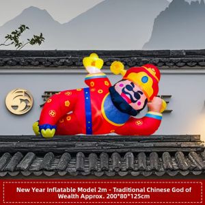HANLIANG|New Year balloon ornaments large lucky bags festive decorations large God of Wealth statues Chinese New Year decorations inflatable props