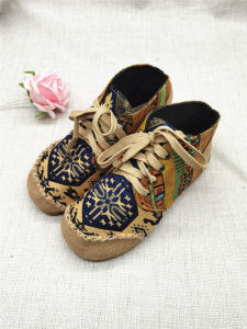 Spring Autumn Flat Womens Shoes Casual round Toe Retro Slope Heel Anti-Slip Short Boots Ethnic Style Loose Match Old Beijing Cloth Shoes