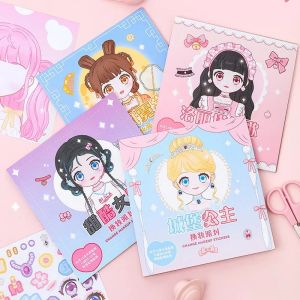 แต่งหน้าแสดงหนังสือสติกเกอร์หนังสือสติกเกอร์น่ารักสไตล์แต่งหน้าเปลี่ยนปริศนาเด็กสาวแต่งหน้าเปลี่ยนสติกเกอร์