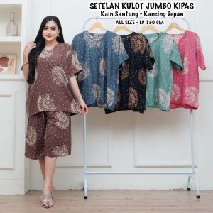 SUPER MURAH DAN PROMO // BATIK RIRE // SETELAN KULOT JUMBO LD 130 CM // COCOK UNTUK BUSUI // BAHAN SANTUNG RAYON // ONE SET BAJU TIDUR // SETELAN MURAH (BISA COD)
