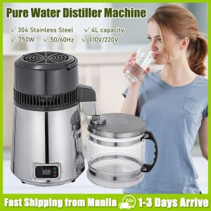 Pure Water Distiller Machine Electric Distillation Purifier Distilled Water Machine Vevor Distiller for Home Office Dental Lab 4L 110V/220V 750W