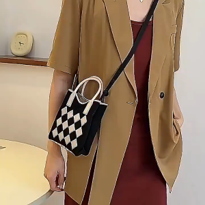 Korean Small Design Knitted Bag Sling bag For Women Reusable Phone case Cute Crossbody Phone Bag