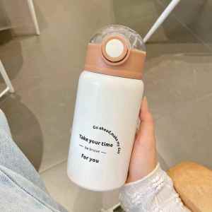 Gift Aesthetic Thermos Cup with Straw