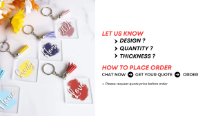 Akrilik Bentuk Segi Empat DIY Rantai Kunci / Square Acrylic DIY Shape Keychain / DS Brand M2