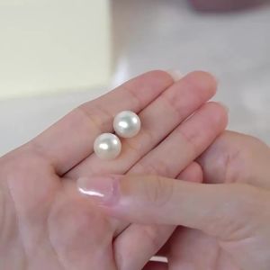 Pink Purple Round Freshwater Pearl Earrings 7-8mm