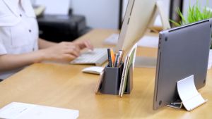 Pen Pencil Holder Mobile Cell Phone Stand iPad Tablet Stand Desk Organizer Multifunctional Storage Box Office School Supply