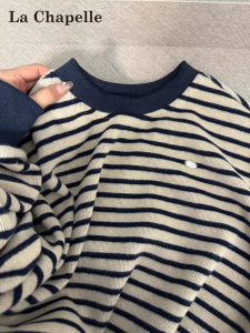 La Chapelle | Áo Hoodie Phong Cách Retro Sọc Dành Cho Phụ Nữ