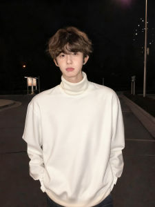 เสื้อยืดคอปกต่ำแบบสวมหัวแขนยาวผ้าเดอร์โมนสำหรับผู้ชาย ทรงหลวม ปกติ ฤดูใบไม้ร่วง 2025 ฤดูใบไม้ร่วง เสื้อผ้าทำงาน