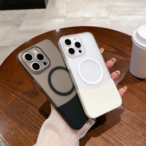 MrHaHa Magsafe เคสโทรศัพท์กันกระแทกเคสโทรศัพท์ป้องกันการตกสำหรับ Iphone 16 Promax 16Plus 15 Promax 15pro 15Plus iPhone 16 15 14 13 12 11 Pro Max ถอดได้เคสโทรศัพท์ไร้สายที่มีสีสันรองรับป้องกันซิลิโคนนิ่มผ้าคลุม