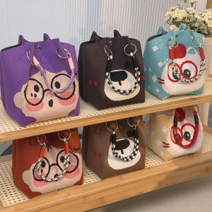 Túi Xách Đeo Tay Dệt Kim Mùa Hè Cho Nữ Túi Xách Công Sở Dung Tích Lớn Túi Xách Nhỏ Vuông Đa Năng Túi Xách Đeo Vai Thường Ngày