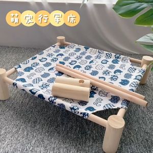 ที่นอนแมว แบบญี่ปุ่น เปลแมว เตียงไม้แมว เปลนอนแมว เปลแมวตั้งพื้น เปลสุนัข ที่นอนสุนัข (สุ่มลายผ้า 1 ผื่น)