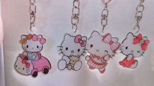 Sanrio Acrylic Key Chain Kitty Strawberry bear Bag Accessories Accessories Cartoon Cute Student Pend girl gift