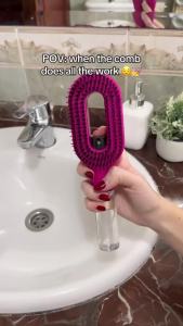 4-Piece 2-in-1 Detangling & Hydration Styling Set:Massage Comb Curved Rat Tail Comb Edge Control Brush - Perfect for Salon