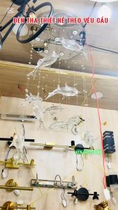 [ ĐÈN CHÙM XINH ] Đèn thả thiết kế theo yêu cầu chính hãng lắp phòng khách quán Coffee tiệm vàng