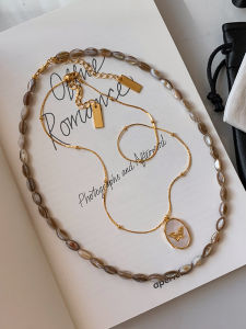 CAFFTI | New Chinese Style Natural Stone Mother-of-Pearl Bead Necklace