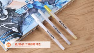 Gel Pen Highlight Marker Pen White/Gold/Silver Rod for Art Drawing Writing Highlight Marker