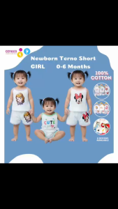 6 Pairs Terno Short For Girls Newborn/Infant Clothing Pure Cotton Non Faded Prints Set 0 to 6 Months