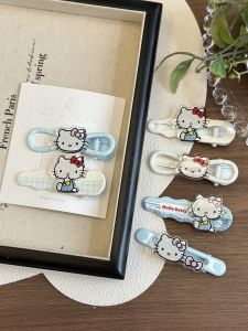 Kẹp Tóc Kt Cat Dễ Thương Mới Cho Bé Gái Kẹp Tóc Trán Kẹp Tóc Bên Hông Màu Trắng Xanh Lam Thời Trang Kẹp Tóc Bằng Kim Loại