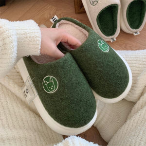 Dép Bông Mùa Đông Chống Trượt Ấm Áp Cho Nam Và Nữ Họa Tiết Hoạt Hình Dễ Thương Đế EVA Dép Bông Cotton Cho Nam Và Nữ