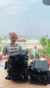 Cặp đa năng học sinh văn phòng cao cấp thời trang Dù Xốp Thái viền chỉ khung xanh