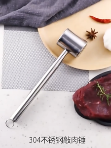 Búa đập thịt đập tỏi gừng 2 đầu Dụng cụ làm mềm thịt inox không gỉ bền đẹp