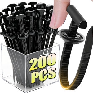Universal Nylon Cable Ties Buckle Replaceable Auto Fenders Guard Panel Zip Ties with Pin Button Car Daily Repair Fastening Strap