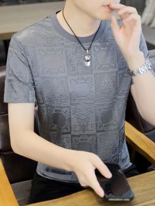 Áo Thun Tay Ngắn Mỏng Thoáng Khí Ice Silk Cho Nam Mùa Hè Nhanh Khô Nhanh Thời Trang Công Sở Cổ Tròn Thường Ngày