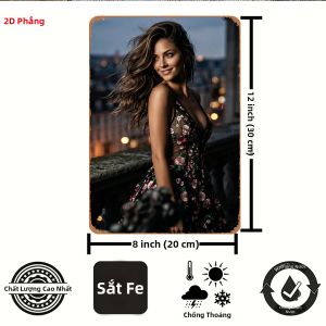 CIFbuy | Biển Hiệu Kim Loại 2D Chủ Đề Người Phụ Nữ Phong Cách Hiện Đại Trang Trí Nghệ Thuật Treo Tường 8x12 Inch Bền Bỉ Cho Quà Tặng Quán Bar Câu Lạc Bộ Xưởng