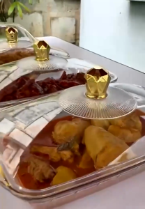 Transparent Buffet Food Tray With Cover Dulang Hidangan dengan Penutup