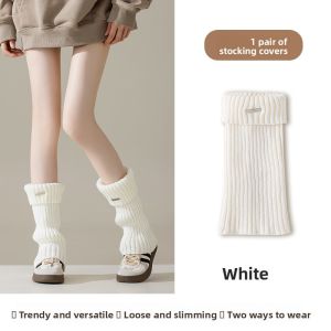 JIAZINI | White Knitted Long Stockings 2026 New Style