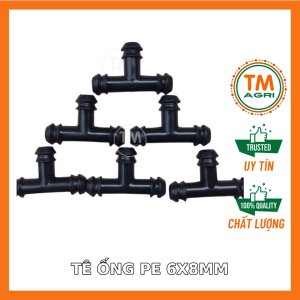 Bịch 100 cái Tê ống 6ly gắn ống LDPE 6ly (6x8mm) T 6ly nhựa POM giá tốt