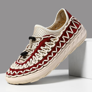 Breathable Casual Sandals Mens Summer Outdoor Large Size Woven Shoes Hollow out Comfortable Beach Roman Slippers Style