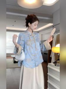 Large Size Traditional Chinese Style Set New Version Button Outerwear High-End Cold Atmosphere Top Half Skirt Two-Piece Set