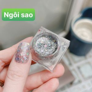 Gel nhũ kim tuyến hình ngôi sao và trái tim trang trí sơn móng tay nail