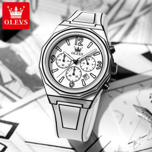 OLEVS Watch For Men Waterproof Original New Fashion Cool Comic Style Silicone Luminous Chronograph Calendar Quartz Men Sports Watches