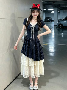 SENWA | Đầm Maxi Giả Hai Mảnh Floral Màu Xanh Dài
